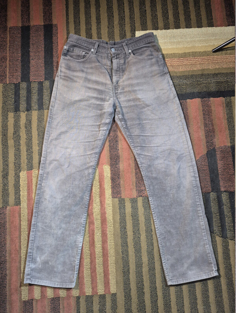Levi's Gray Corduroy Pants Red Tab Five Pocket Straight Leg